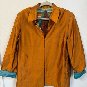 Vintage Orange Jacket with Teal Accents- unbranded